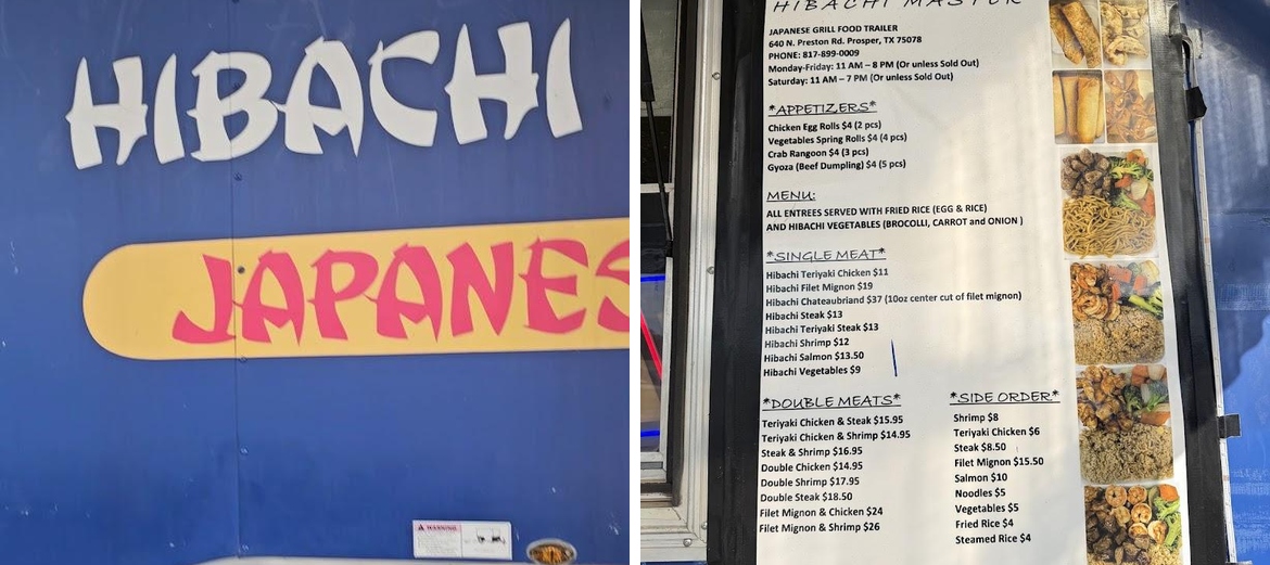 Hibachi Master Menu